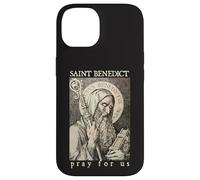 Saint Benoît de Nursie Priez pour Nous Dévotion Catholique Coque pour iPhone 14