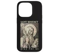 Saint Benoît de Nursie Priez pour Nous Dévotion Catholique Coque pour iPhone 14 Pro