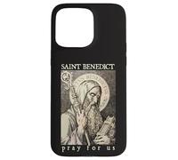 Saint Benoît de Nursie Priez pour Nous Dévotion Catholique Coque pour iPhone 15 Pro Max