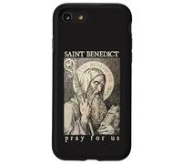 Saint Benoît de Nursie Priez pour Nous Dévotion Catholique Coque pour iPhone SE (2020) / 7/8
