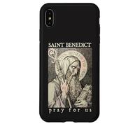 Saint Benoît de Nursie Priez pour Nous Dévotion Catholique Coque pour iPhone XS Max