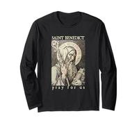 Saint Benoît de Nursie Priez pour Nous Dévotion Catholique Manche Longue