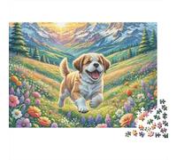 Saint Bernard 1000 Pièces Puzzle Unique Décoration Moderne Champ de Fleurs Saint Bernardin Puzzle Jouets De Difficiles pour Adultes Et Enfants 38x26cm/1000pcs
