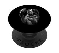 Saint Bernard Américain Football Sports Amoureux des Chiens PopSockets PopGrip Adhésif