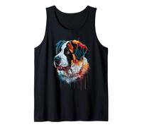 Saint Bernard Aquarelle colorée Motif éclaboussures Débardeur