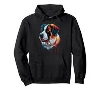 Saint Bernard Aquarelle colorée Motif éclaboussures Sweat à Capuche