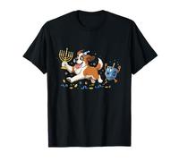 Saint Bernard Chien Dreidel Menorah Hanoukka Enfants Femmes Hommes T-Shirt