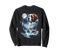 Saint Bernard Chien Hurlant à la Lune rétro années 90 Sweatshirt