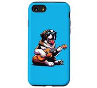 Saint Bernard Chien Jouant de la Guitare Chant Drôle Coque pour iPhone SE (2020) / 7/8