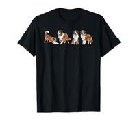 Saint Bernard Chien Maman Assis Patte Groupe Rangée T-Shirt