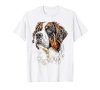 Saint Bernard Chien Motif Animal Illustration Saint Bernard T-Shirt