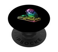 Saint Bernard DJ Music Party Amoureux des Chiens PopSockets PopGrip Adhésif