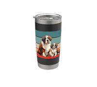 Saint Bernard Dog Lovers Animaux Chiots Chien Géant Dog Love Gobelet isotherme en acier inoxydable double paroi