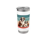 Saint Bernard Dog Lovers Animaux Chiots Chien Géant Dog Love Gobelet isotherme en acier inoxydable double paroi