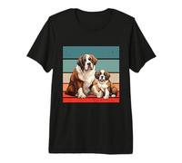 Saint Bernard Dog Lovers Animaux Chiots Chien Géant Dog Love T-Shirt Haut de Gamme