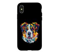 Saint Bernard Géométrique Pop Art Gros Plan Portrait Chiot Face Coque pour iPhone X/XS