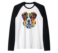 Saint Bernard Géométrique Pop Art Gros Plan Portrait Chiot Face Manche Raglan