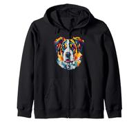 Saint Bernard Géométrique Pop Art Gros Plan Portrait Chiot Face Sweat à Capuche