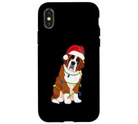Saint Bernard Guirlande Lumineuse pour Sapin de Noël Amoureux des Chiens Coque pour iPhone X/XS