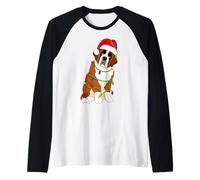 Saint Bernard Guirlande Lumineuse pour Sapin de Noël Amoureux des Chiens Manche Raglan