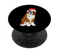 Saint Bernard Guirlande Lumineuse pour Sapin de Noël Amoureux des Chiens PopSockets PopGrip Adhésif