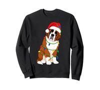 Saint Bernard Guirlande Lumineuse pour Sapin de Noël Amoureux des Chiens Sweatshirt