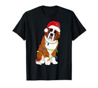 Saint Bernard Guirlande Lumineuse pour Sapin de Noël Amoureux des Chiens T-Shirt