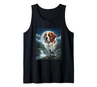 Saint Bernard Hurlant Moon Meme Funny Dog Lover Débardeur