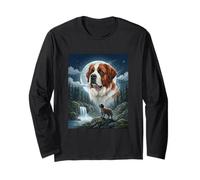 Saint Bernard Hurlant Moon Meme Funny Dog Lover Manche Longue