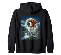 Saint Bernard Hurlant Moon Meme Funny Dog Lover Sweat à Capuche