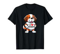 Saint Bernard I Love Papy Funny Dog Grandpa T-Shirt