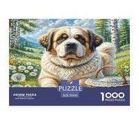 Saint Bernard Jigsaw Puzzle 1000 Pièces Adapter Les Adultes Ou Les Familles Ensemble Jeu De Puzzle Cadeaux pour Adultes 100% Carton Recyclé Décoration De Maison 70x50cm/1000pcs