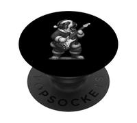 Saint Bernard Jouant de la Guitare Noël Amoureux des Chiens PopSockets PopGrip Adhésif