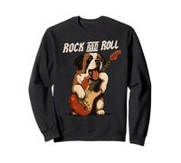 Saint Bernard Jouant de la Guitare Rock and Roll Amoureux des Chiens Sweatshirt