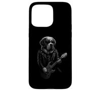 Saint Bernard Jouant de la Guitare Rock Music Amoureux des Chiens Coque pour iPhone 15 Pro Max