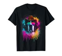 Saint Bernard Lunettes de Soleil Chien Cowboy Art T-Shirt