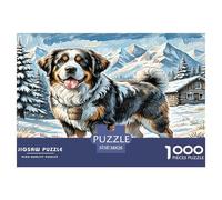 Saint Bernard Puzzle 1000 Pieces Cadeau Unique Jeu ÉduChatif Challenge Toy À De Qualité Supérieure Peinture Art pour Adultes Enfants 38x26cm/1000pcs