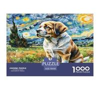 Saint Bernard Puzzle 1000 Pièces Cadeau Unique Jeu ÉduChatif Challenge Toy À De Qualité Supérieure Peinture Art pour Adultes Et Enfants À Partir De 14 Ans 70x50cm/1000pcs