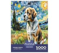 Saint Bernard Puzzle 1000 Pieces Cadeau Unique Jeu ÉduChatif Défi Jouet À De Qualité Supérieure Peinture Art pour Adultes Et Enfants À Partir De 14 Ans 70x50cm/1000pcs