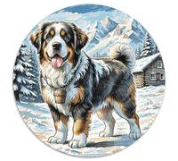 Saint Bernard Puzzle Rond De 1000 Pièces pour Adultes Chien de Compagnie DécoRation Murale Classiques Activité Différente 1000pcs (67.5x67.5cm)