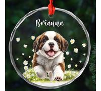 Saint-Bernard Sapin Décoration D'Ornement De Noël Verre Décoration De Noël À Suspendre avec Ficelle Christmas Hanging