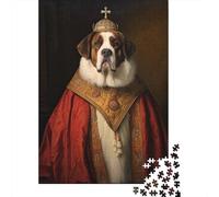 Saint Bernard The Pope Plaque en Métal Rustique 38x26cm/1000pcs pour Le Salon, Cadeau Décoratif De Noël pour Les Collectionneurs De Plaques Murales
