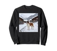 Saint Bernard Village enneigé Scène de Montagne Alpine Sweatshirt