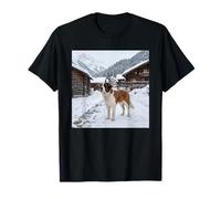 Saint Bernard Village enneigé Scène de Montagne Alpine T-Shirt