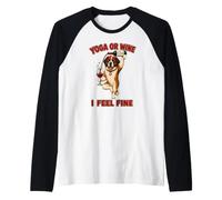 Saint Bernard Yoga ou vin I Feel Fine - DIGOR drôle Manche Raglan