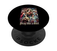 Saint catholique Prier comme Une Femme PopSockets PopGrip Adhésif