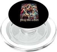 Saint catholique Prier comme Une Femme PopSockets PopGrip pour MagSafe
