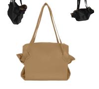 Saint Chevelle Bag,Women's Collapsible Grocery Tote Shopping Bags,Large-Capacity Foldable Shoulder Messenger Bag for Travel (Khaki)