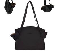 Saint Chevelle Bag,Women's Collapsible Grocery Tote Shopping Bags,Large-Capacity Foldable Shoulder Messenger Bag for Travel (Black)
