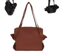 Saint Chevelle Bag,Women's Collapsible Grocery Tote Shopping Bags,Large-Capacity Foldable Shoulder Messenger Bag for Travel (Brown)